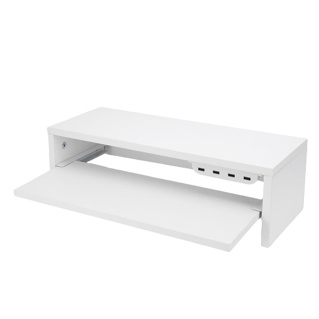 Desktop Display Riser with Drawer AC Outlets and USB Port Hub Mobile Phone Charging Laptop Screen Support Stand