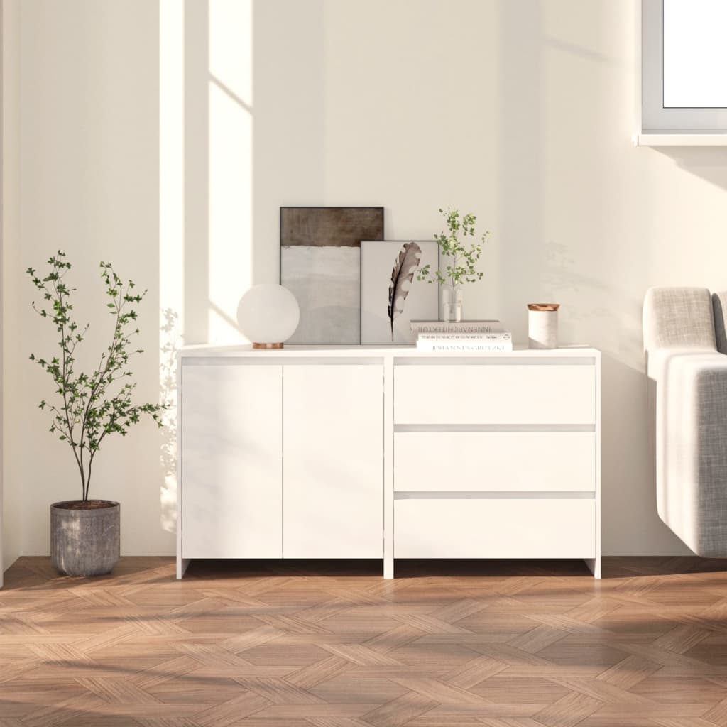 2 piece Sideboard White Particleboard