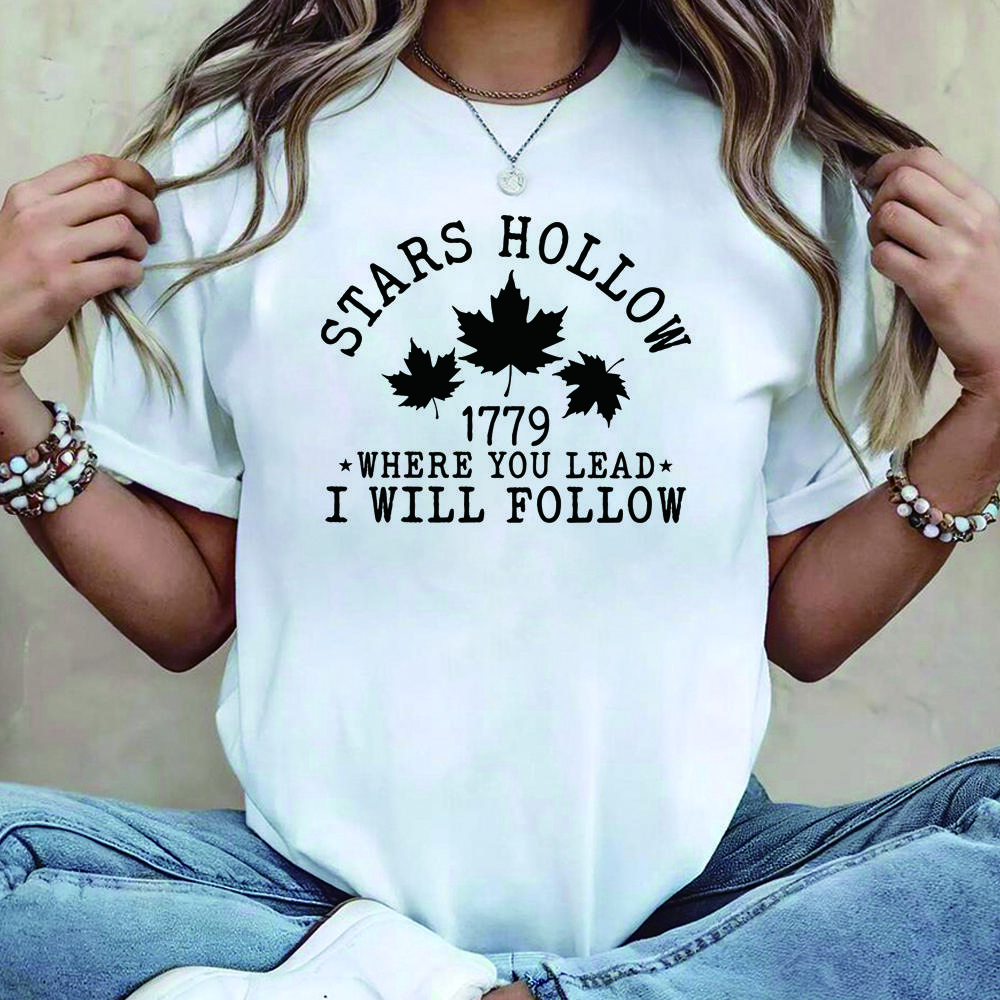 Stars Hollow T-Shirt Where You Lead I Will Follow Tshirt Retro Lukes Diner Shirts Women Short Sleeves Tops