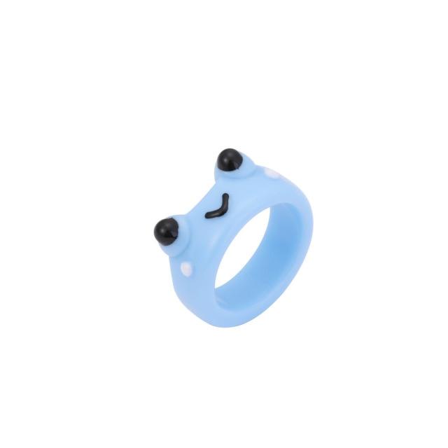 Latest Cartoon Frog Rings For Men Voguish Stylish Adorable Frog Resin Material Women 'S Rings Acrylic Animal Band Jewelry Couple RingsFashion Rings