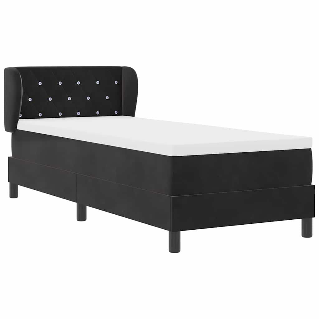 Box Spring Bed with Headboard Black 80 x 200 cm Velvet