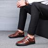 Summer New Designer Hollow Out Lightweight Breathable Sandals Cowhide Comfortable Fashionable Men's Round Toe Soft Sole Loafers