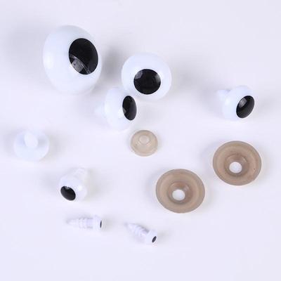 Flying Elephant Cartoon Doll Eye Accessories - DIY Movable Eyes with Black Dots (White)