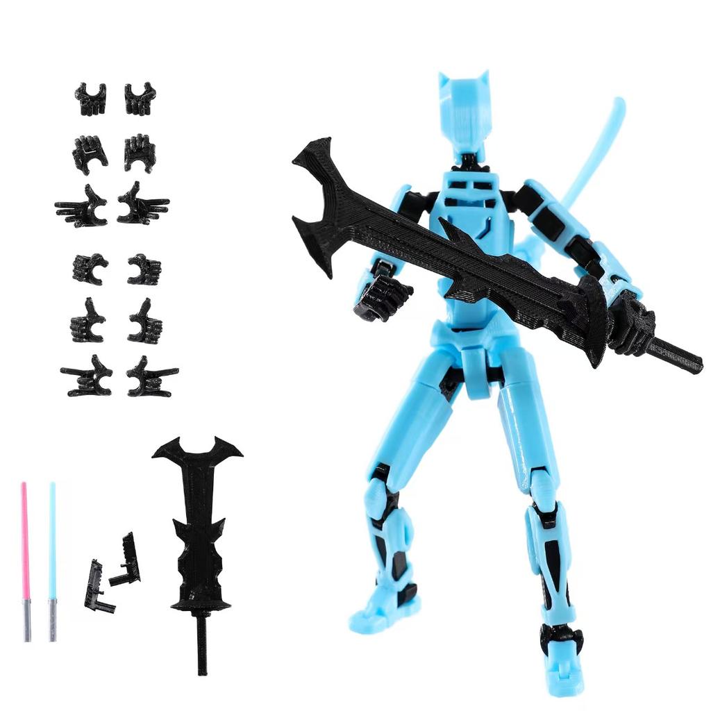 Assembly Completed T13 3D Action Figure Set Dummy Robo Titan 13 Action Figures 3D Printed Multi-Jointed Toy