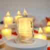 1/4/12/24pcs LEDs Flameless Candle LED Gap Column Candle, Including Battery, Perfect For Christmas Family Gatherings Candlelight Dinners