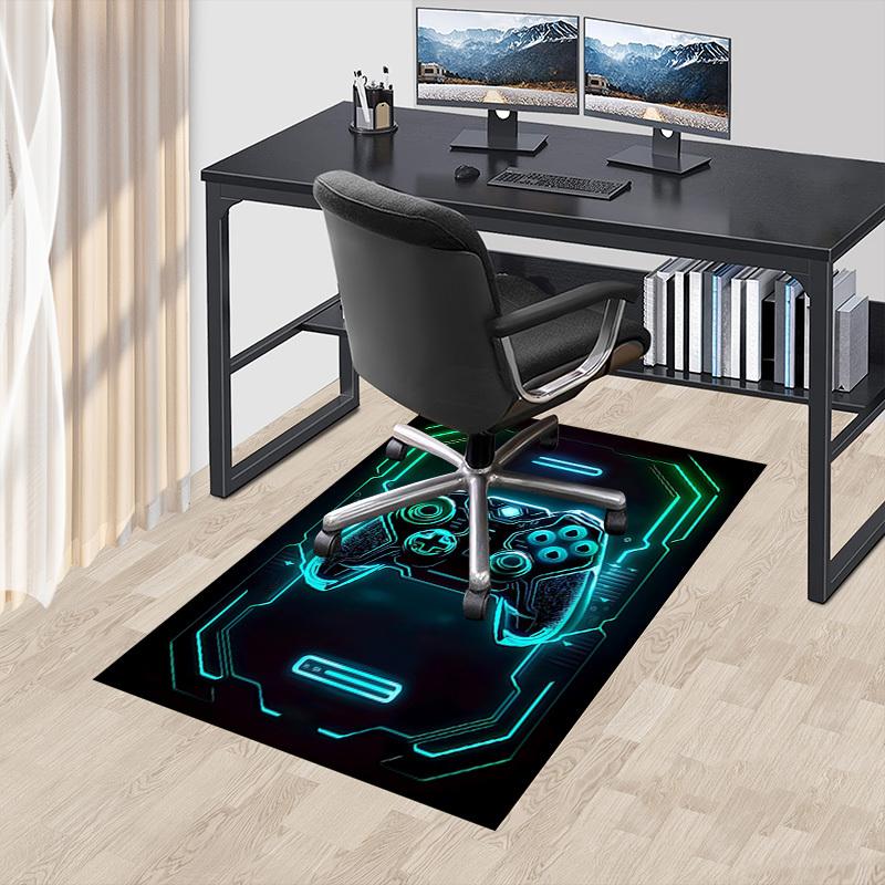 1PC Gaming Controller Neon Lights Non-Slip Floor carpet, Office, family, bedroom, Studio - Large Area Rug, Vibrant Colors-C0481