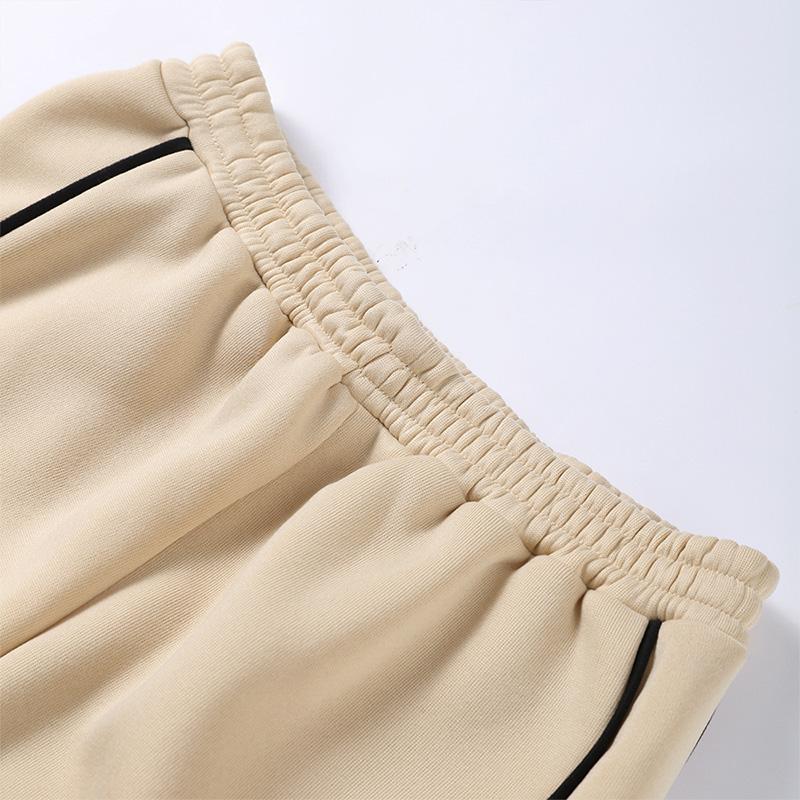 New Casual Set Women Longsleeved Half High Collar Cardigan Sweater Lace Up Striped Pants Women Clothing Fashion Two Piece Suits