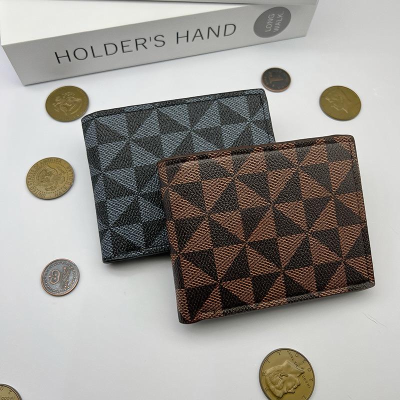 Men's short printed 20% off wallet, new trendy brand simple multi-card wallet change bag