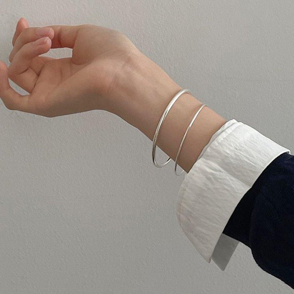 

(925 Silver) Bangle Bracelet Silver 925 Silver925 Silver Bracelet Couple Bracelet 3mm