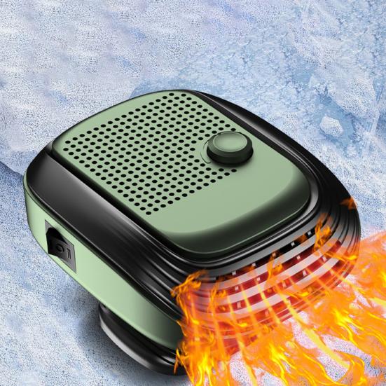 Car Heater Portable 2-in-1 Heated Cooling Fan Stable Heat Output Multi-Angle Air Supply Car Defroster Windshield Heater
