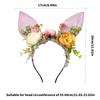 Large Bunnies Ears Hair Hoop Polychrome Flower Hairband Female Anime Headbands for Kids and Teens