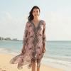 with Buckle Sunscreen Thin Large Scarf Breathable Seaside Vacation Cloak  Neck Decoration