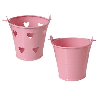 Grazioso Portapenne a Secchiello Rosa in Metallo Organizer per Pennelli da Trucco Contenitore per Penne per Ufficio Casa Scuola Fornitura da Tavolo