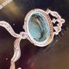 Foydjew 2023 New Fashion Luxury Oval Large Carat Aquamarine Sea Blue Stone Pendant Necklaces Female Elegant Wedding Accessories
