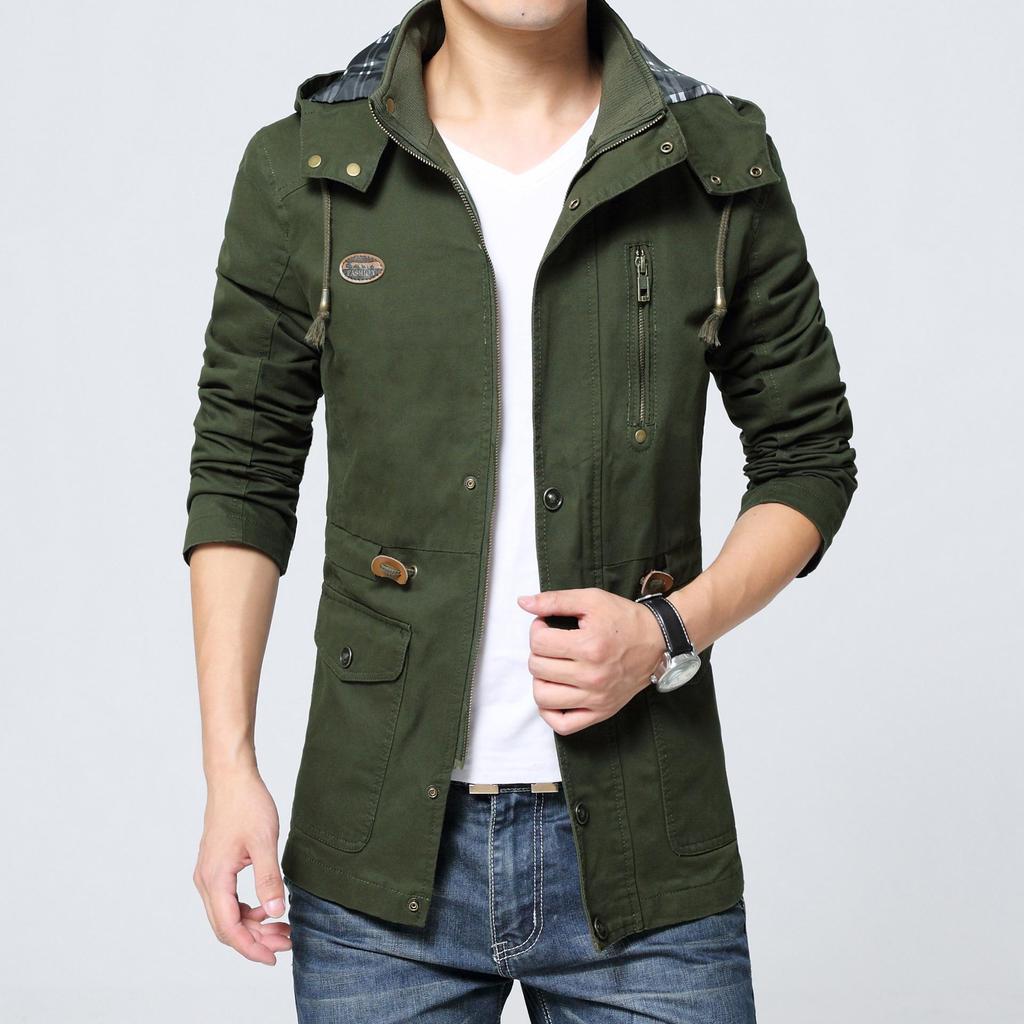 Men's Hooded Pure Cotton Washed Workwear Jacket - Autumn/Winter 2022 Collection