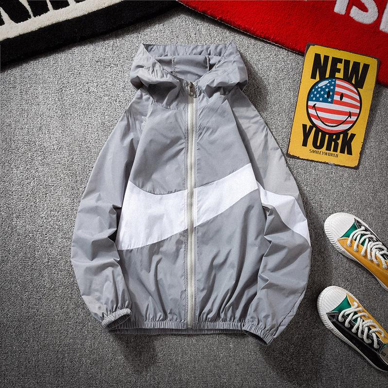 

Мужская куртка от солнца в корейском стиле - Повседневная, простая и стильная с принтованным логотипом XXL