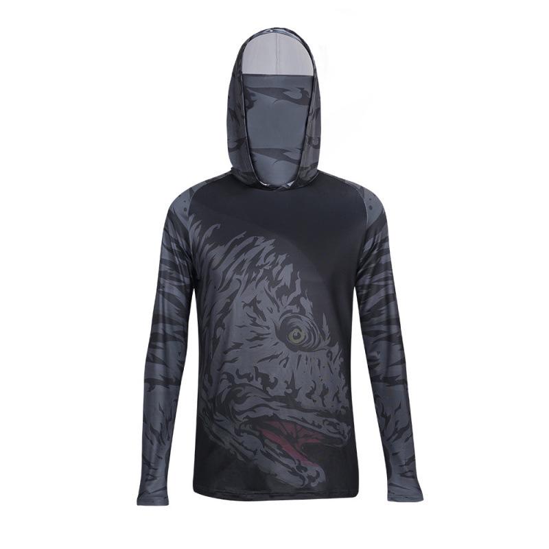 Мужская летняя быстросохнущая толстовка для рыбалки с защитой от УФ-излучения и маской-заслонкой от солнца 2380₽