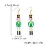 Cute Cartoon Santa Claus Dangle Earrings Stud For Women Acrylic Snowman Elk Christmas Tree Pendant Earrings New Year Party Gift