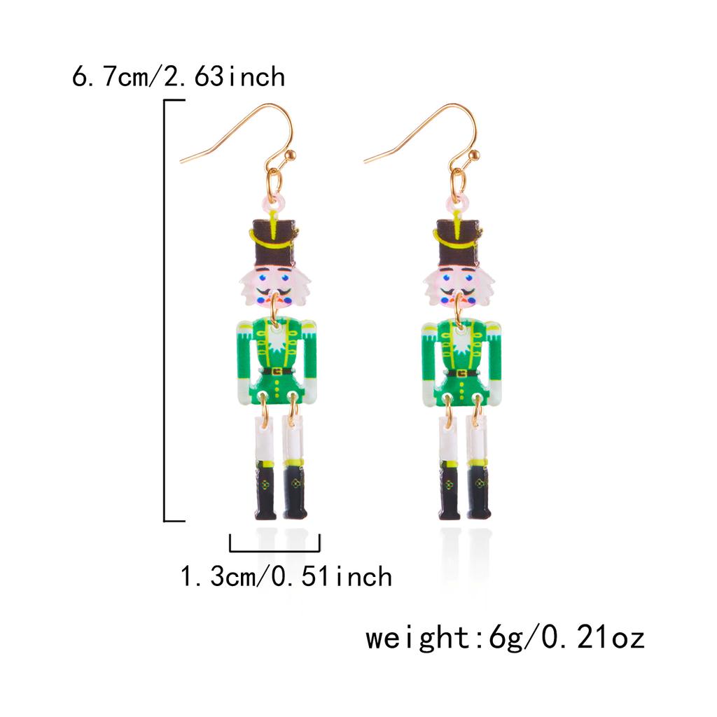 Cute Cartoon Santa Claus Dangle Earrings Stud For Women Acrylic Snowman Elk Christmas Tree Pendant Earrings New Year Party Gift