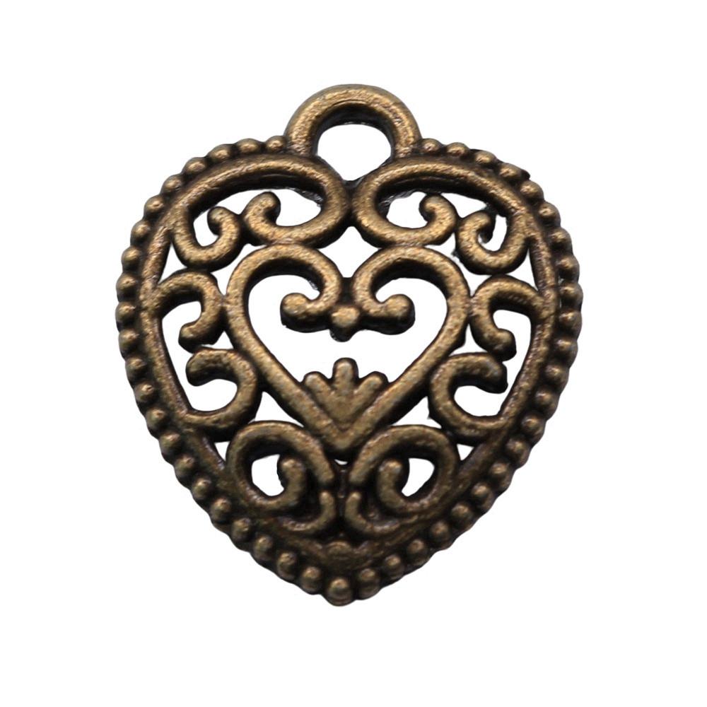 Mini Heart Charms Multi Color Alloy Pendants For Simple Love Themed Jewelry Making A27-10pcs-16x15mm