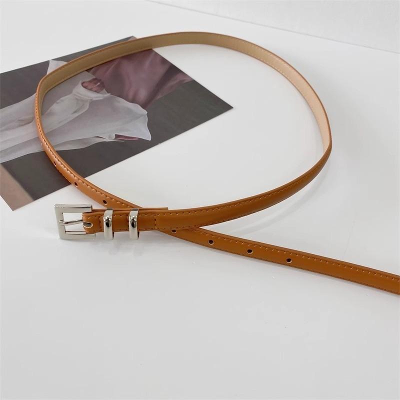 Black Pu Leather Belt With Double Loop Silver Buckle For Dresses And Skirts