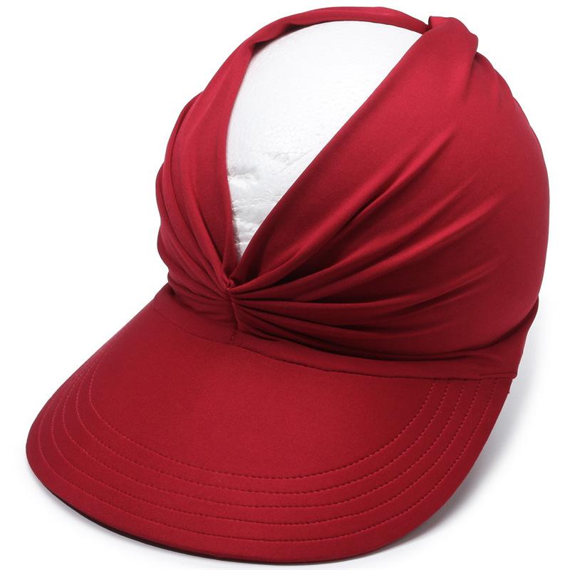 (Projector)Summer Hat Women's Sun Visor Sun Hat Anti-ultraviolet Elastic Hollow Top Hat EMA