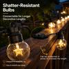 Solar Star String Lights 5M 10LED with 2M Lead Wire & 10 Hooks, Outdoor Waterproof Garden Christmas Decor Lights
