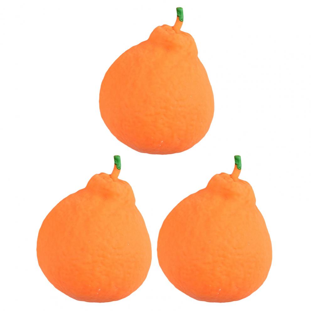 Squeezable Stress Ball 1/2/3 Pcs Orange Squeeze Toy Set Stress Relief Dekopon Tangerine Fidget Toys Mesh Bag Simulation Fruit