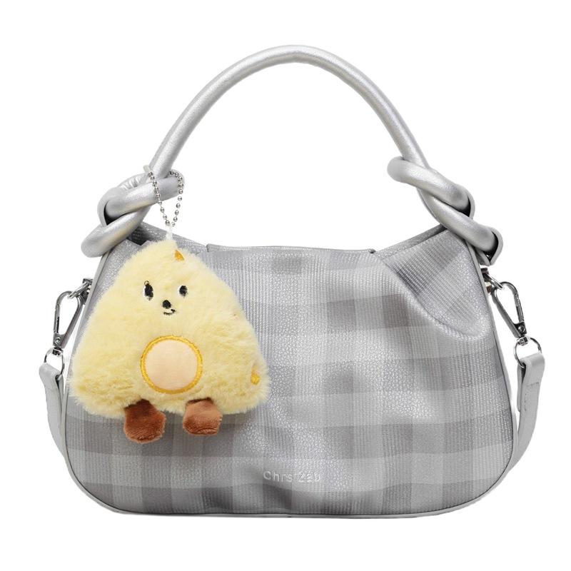 Niche pleated handbag, foreign style plaid bag 2025 new trend versatile shoulder bag, high-end messenger bag women