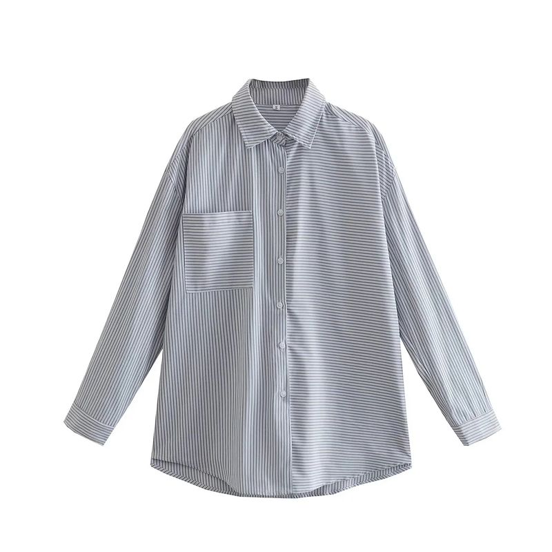 Spring New Women's Clothing Hong Kong Style Comfortable Lapel Long Sleeves Stripes Shirt + Casual Loose Stripes Shorts Suit