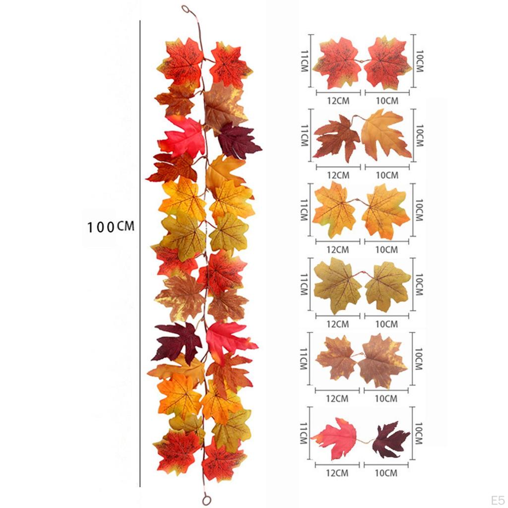 Fall Leaf Garland Autumn Festival Christmas Realistic Artificial Indoor Ornament