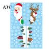 Removable Window Stickers 4Pcs Christmas Santa Claus & Reindeer Static Clings with Snowflake, PVC Decals, Festive Storefront Decor Reusable Glass for