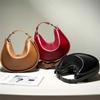 Genuine Leather Half Moon Underarm Shoulder Bags For Women  Trend Designer Hobo Crossbody Bags Tote Ladies Handbags