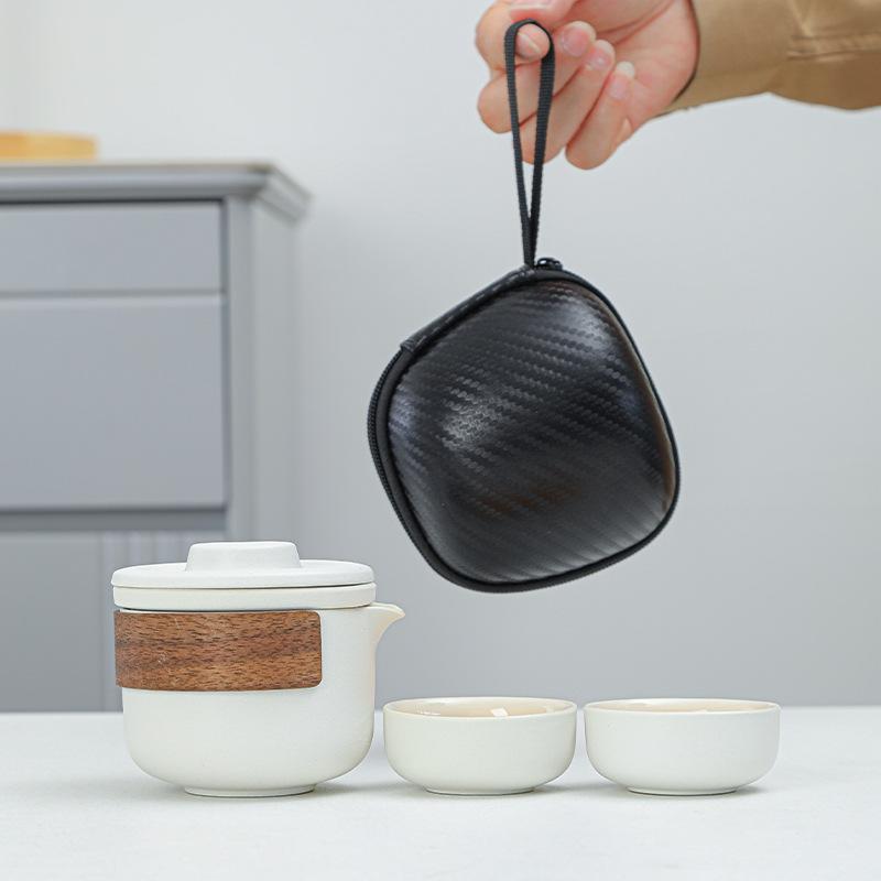 High-end Portable Outdoor Travel Tea Set, Kung Fu Teapot, One Pot and Two Cups, Kuaike Cup, Company Event Gifts
