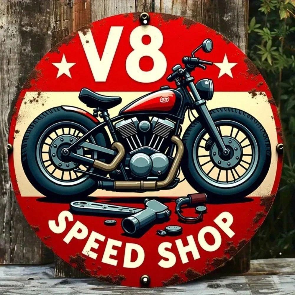 

Vintage Motorcycle Metal Wall Decor for Garage