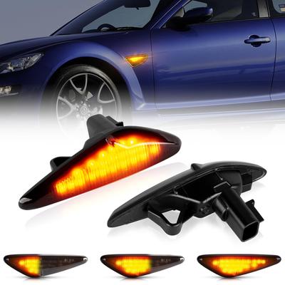 POPMOTORZ LED Side Turn Signal Light, Fiber LED, Flowing Light, Sequential, Front Side Marker,