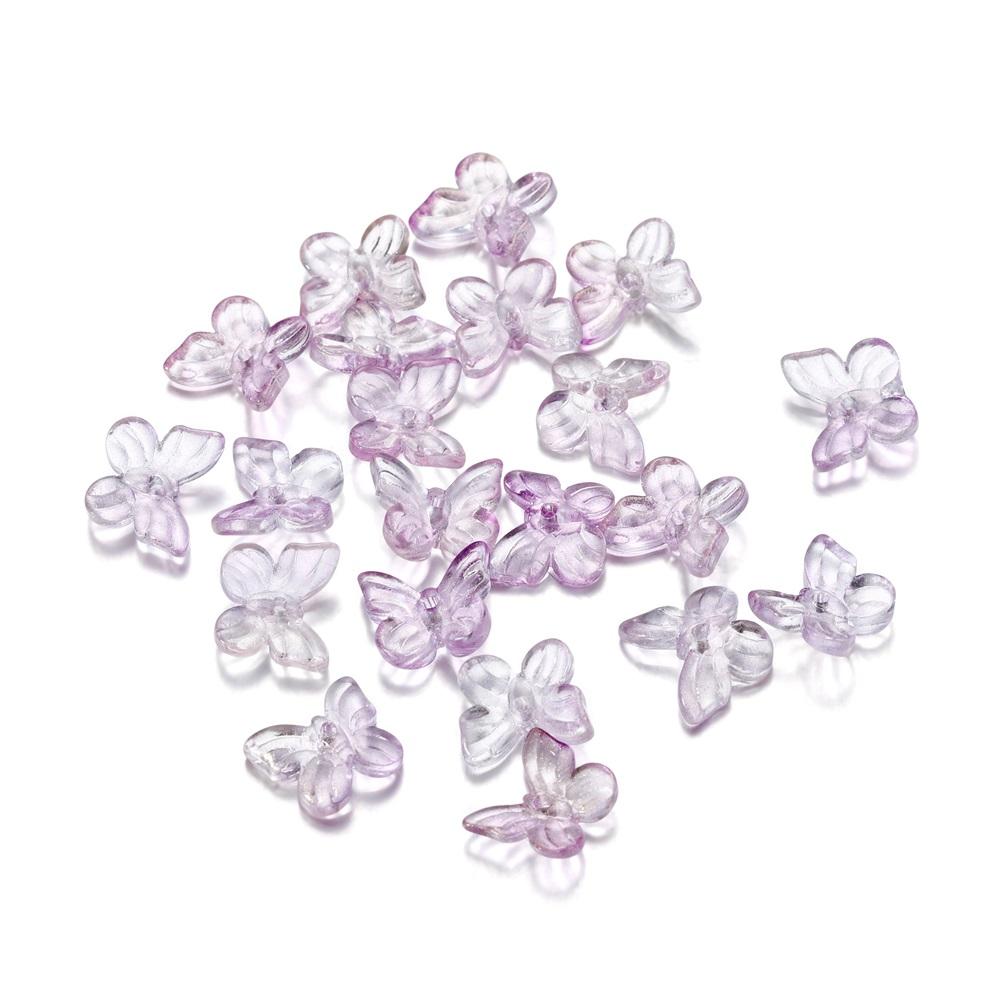 50pcs/bag Mixcolour  Butterfly Shape Glass Bead Seed Beads Loose Beads Bracelet For DIY Jewelry Making Finding Accessories