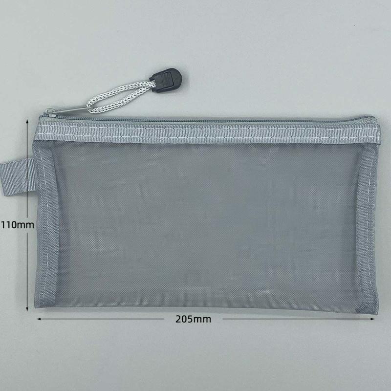 Pencil Bag Mesh Student Transparent Examination Bag Large Capacity Stationery Bag Zipper Pencil Bag Admission Ticket Bag