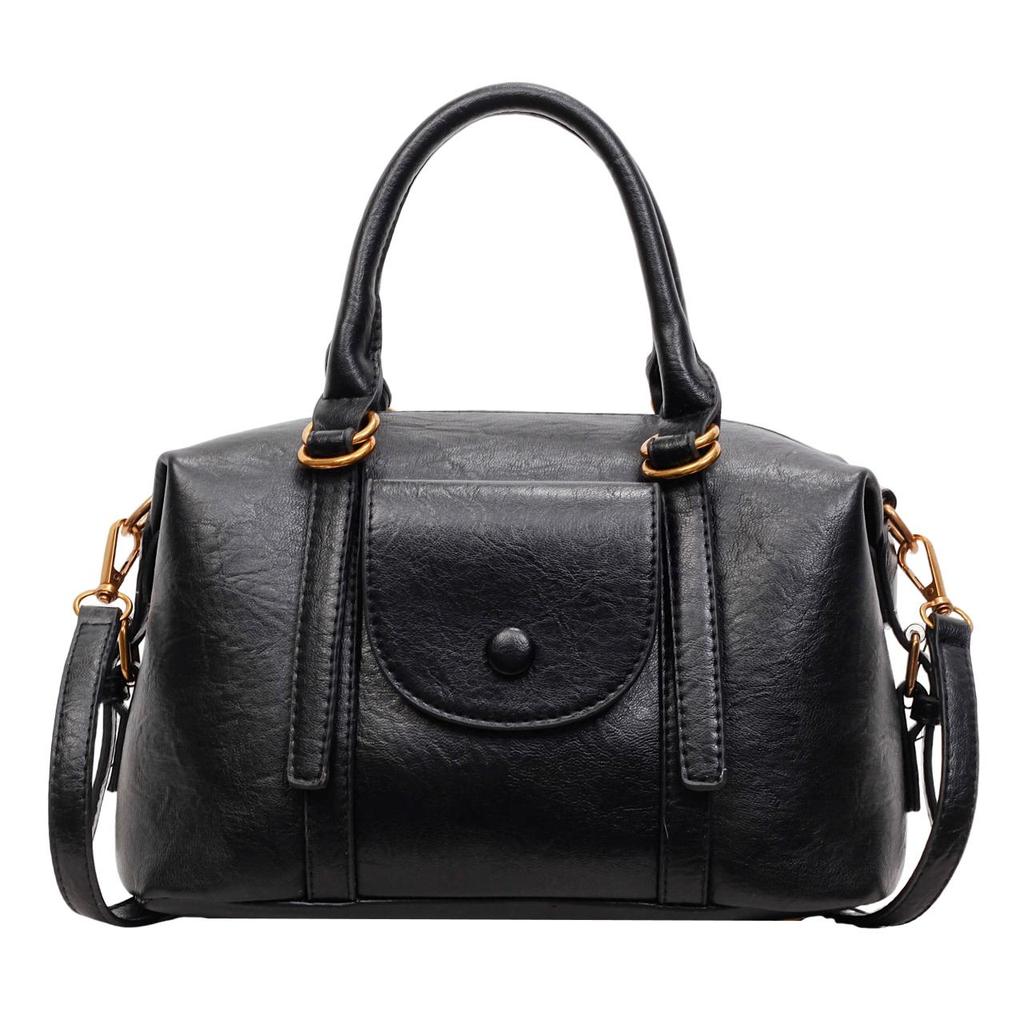 Fashionable Ladies Handbag Small Boston Bag Premium Retro Simple Shoulder Bag PU Material Crossbody Bag Suitable for Daily Commuting Shopping Travel