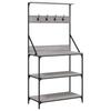 Vidaxl Kitchen Shelf with Hooks, 4-Tier, Grey Sonoma Oak