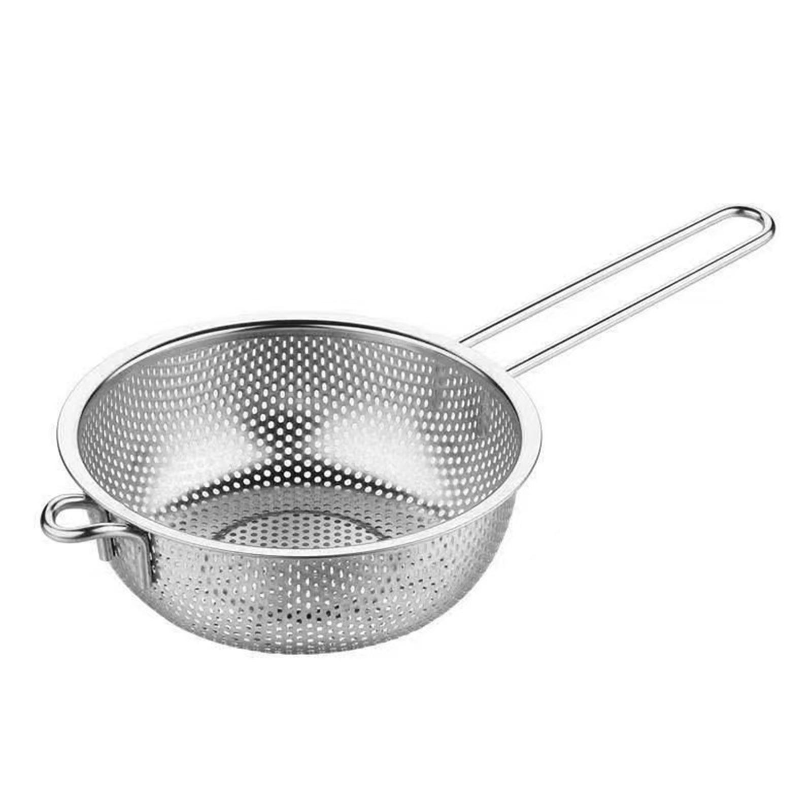 

Корзина из нержавеющей стали с одной ручкой, дуршлаг с частыми отверстиями, корзина для мытья овощей, многоцелевая кухонная раковина One Size