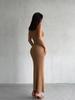 Elegant High Collar Sleeveless Knitted Dress for Autumn/Winter