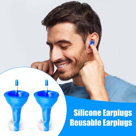 1/2 Paires Bouchons d'Oreilles Gonflables Réducteurs de Bruit Protection Auditive Bouchons d'Oreilles Étanches Silicone Concerts Travail Étude Sommeil Bouchons d'Oreilles Silencieux