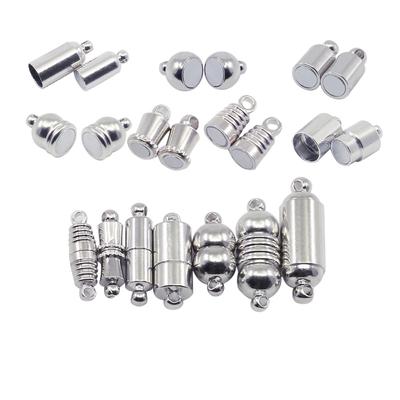 10pcs/lot Rhodium Color Magnetic Clasps Stainless Steel For Leather Bracelets Necklace Connectors Jewelry Findings Making DIY