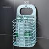 Bathroom Wall Decor Storage Foldable Laundry Basket, Breathable Hollow Design, Mounted Plastic Container Space Saving Organizer, for Dormitory