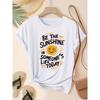 European Size Women'S Short Sleeve T-Shirt - "Be the Sunshine In Someone'S Life Today" Graphic, Casual Crew Neck, Lightweight Polyester Blend