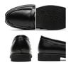 Men's Black Leather Slip-on Loafers, Casual Business Formal Derby Shoes, British Style, 14532-J