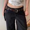 Bohemian Ethnic Pu Leather Waist Belt With Geometric Buckle For Women Summer Fashion