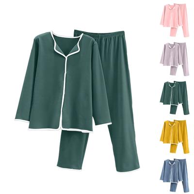 Conjunto de Pijama y Pantalones Cálidos de Manga Larga de Color Sólido con Terciopelo Grueso para Mujer, Informal y Cómodo, Tallas Grandes