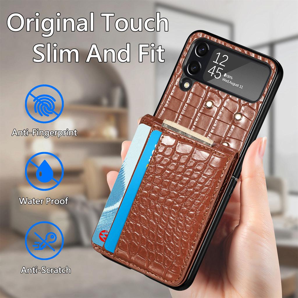 Anti -Shock Full Protection Leather Wallet Case For Samsung Galaxy Z Flip4 5g Flip 4 Zflip4 Card Holder Phone Accessories